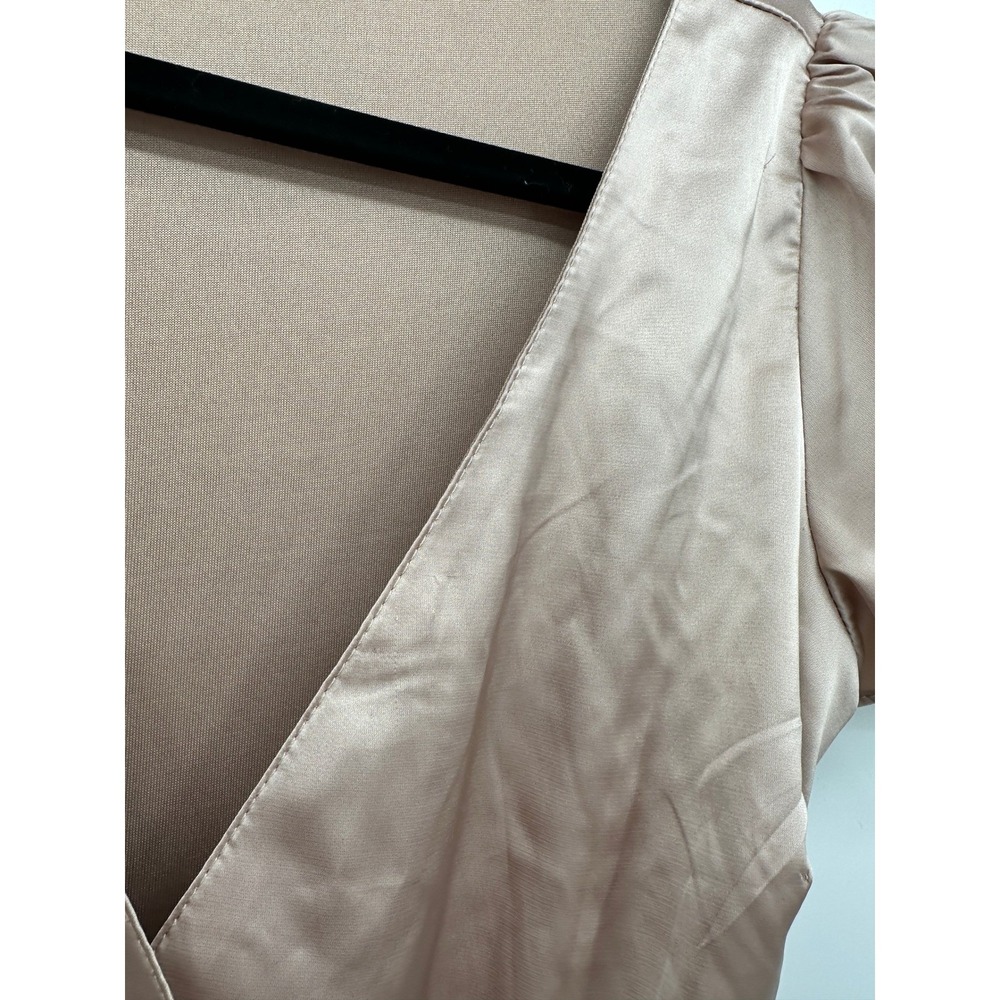 Baltic Born Champagne Krystal Satin Wrap Gown Size XS Wedding Bridal Event Gala - Picture 8 of 11